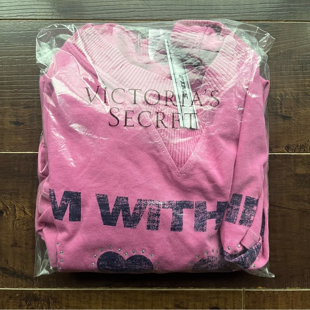 Victoria’s Secret PINK Retro Cotton Boxy Tee I’m With The Drummer Shirt!